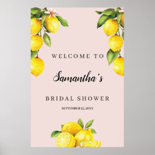 Citrus citron sommar bröllopsdusch välkomstskylt poster