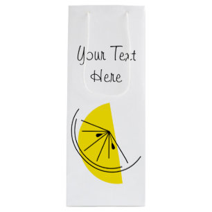 Citrus Citron Text presentpåse vin