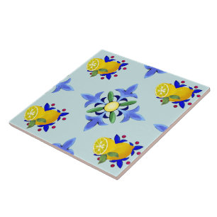 Citrus.citroner,majolica  kakelplatta