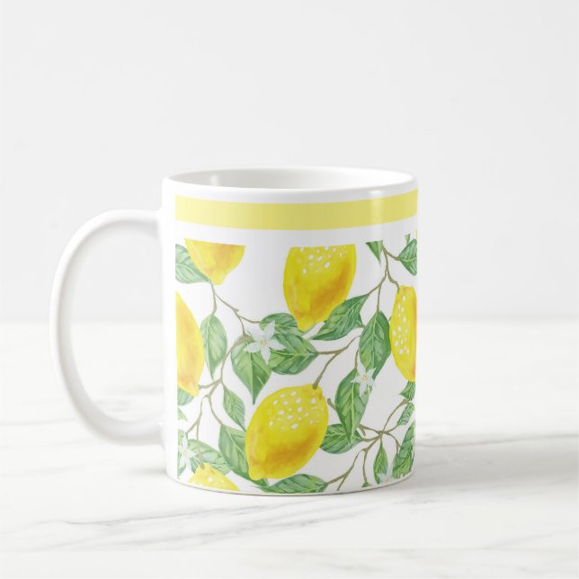 Citrus Citroner och blad Kaffe Mugg (Vänster)