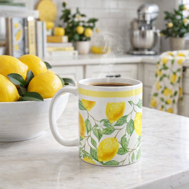Citrus Citroner och blad Kaffe Mugg (Skapare uppladdad)