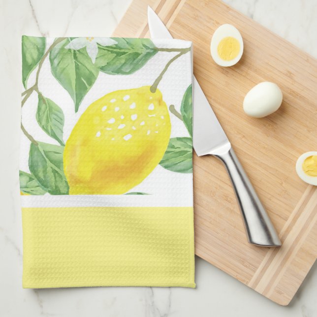 Citrus Citroner och Gröna Blad Köket Kökshandduk (Vikt i Fjärdedel)
