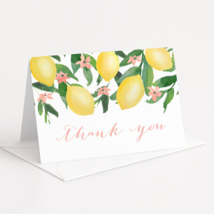 Citrus Citroner Rosa Baby Shower eller Bröllopsfes Tack Kort