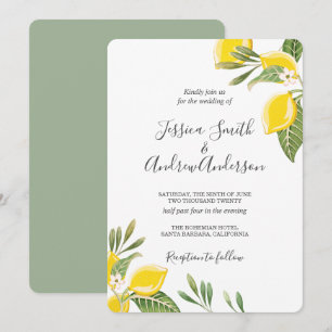 Citrus Citrus Citrus från Lemon Wedding Bohemian F Inbjudningar