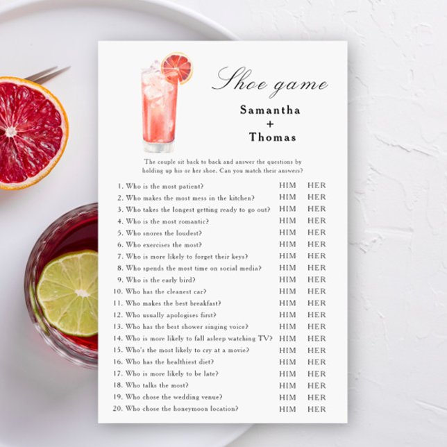 Citrus Cocktail Bridal shower Shoe game (Skapare uppladdad)