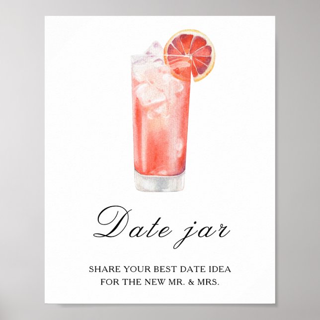 Citrus cocktail bröllopsdusch - dejtingsidéer poster (Framsidan)