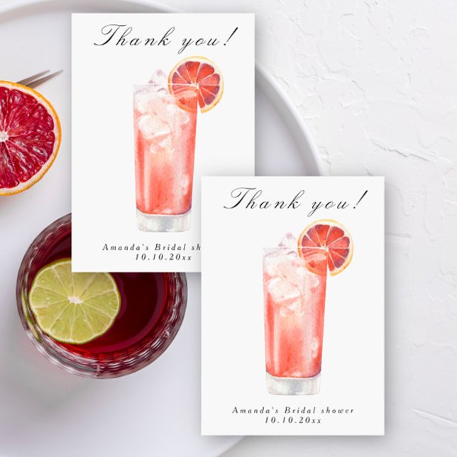 Citrus Cocktail Bröllopsdusch Tack Kort (Skapare uppladdad)