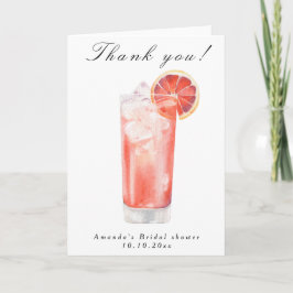 Citrus Cocktail Bröllopsdusch Tack Kort
