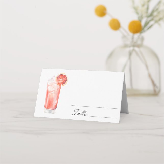 Citrus Cocktail - bröllopsplatskort Placeringskort (Framsida)