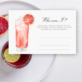Citrus Cocktail - Vem är jag bröllopsdusch spel Brevpapper