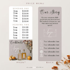 Citrus | Cocktails | Boho Flowers | Prissättning Meny