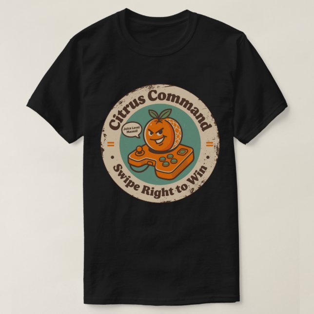 Citrus Command Swipe Höger to Win Orange T Shirt (Design framsida)