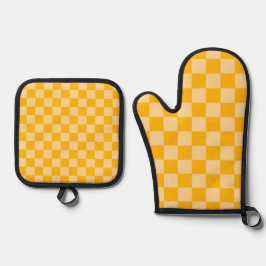 Citrus cream checkered board pattern