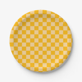 Citrus cream checkered board pattern