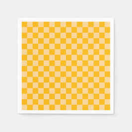 Citrus cream checkered board pattern pappersservett