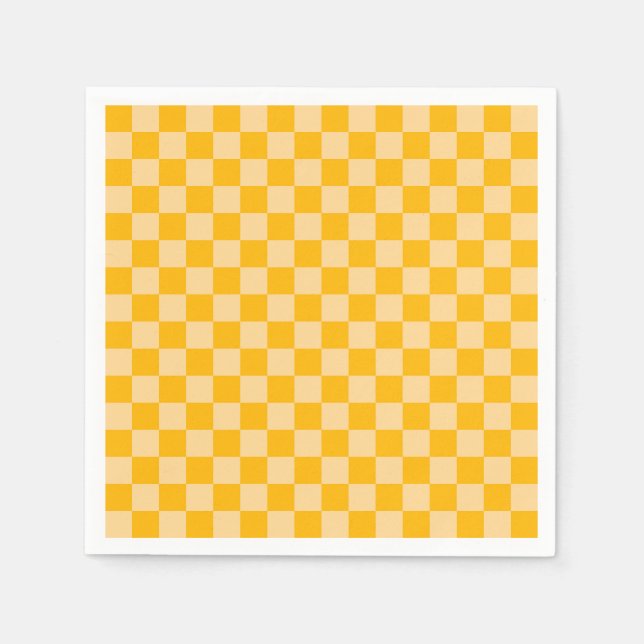 Citrus cream checkered board pattern pappersservett (Framsidan)