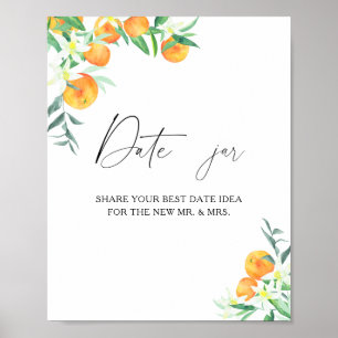 Citrus - dejtaftonsidéer. Datum burk bröllopsspel Poster