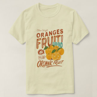 "Citrus Delight" – Ekologisk Orange Retro T-shirt