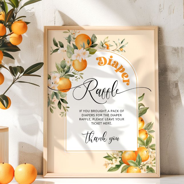Citrus diaper raffle cutie babydusch poster (Skapare uppladdad)