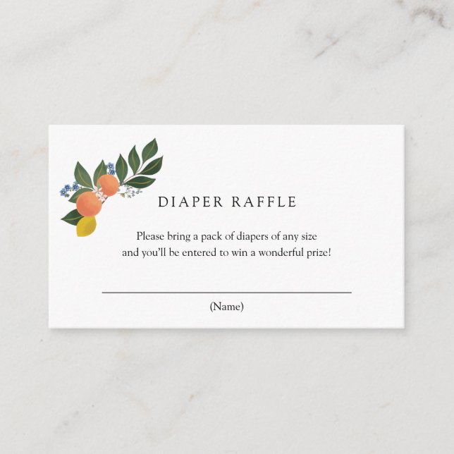 Citrus Diaper Raffle-kort Tilläggskort (Framsida)