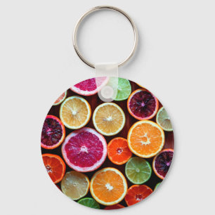 Citrus Dream Lemon Lime Orange Fruit Nyckelring
