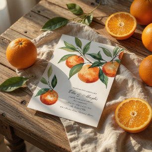 Citrus Engagement Mediterransk Apelsin Inbjudningar