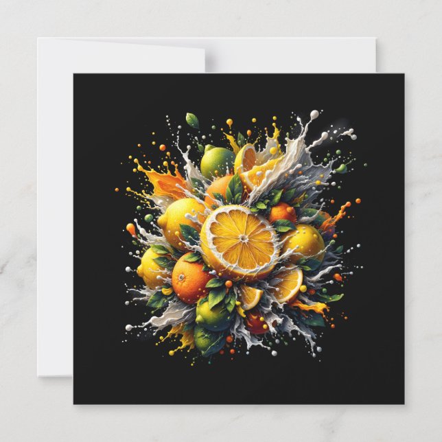 Citrus Explosion Magnetisk Inbjudningskort (Framsida)