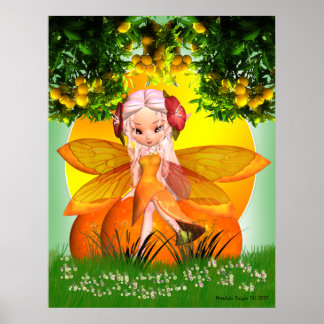 Citrus fairy poster med månsjödesign