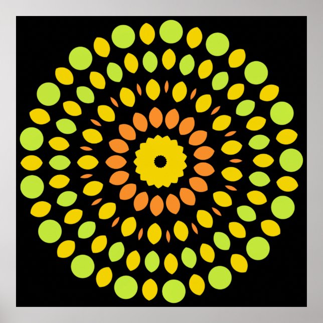 Citrus färg, grönt, gult, orange poster (Framsidan)