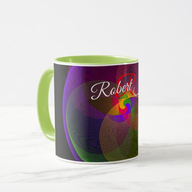 Citrus Färgblandning Geometrisk Kaffemugge Mugg (Framsida vänster)