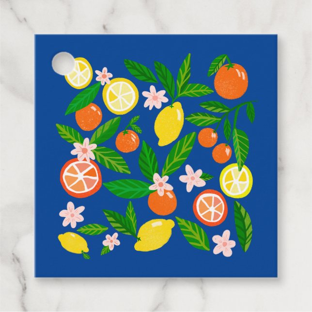 Citrus Firande Anpassningsbar BABY SHOWER Tack Gåvor Etiketter (Framsida)