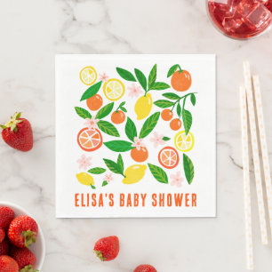 Citrus Firande Anpassningsbar BABY SHOWER Tack Pappersservett