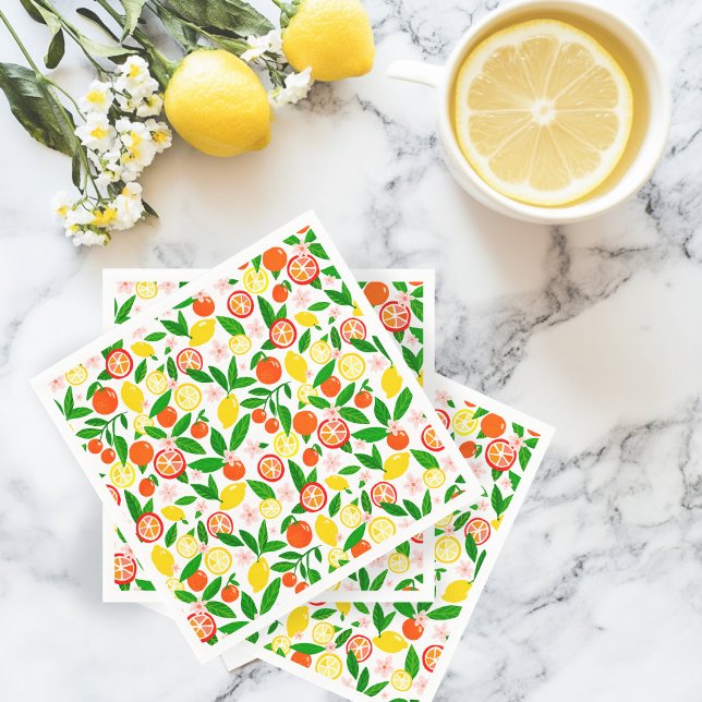 Citrus Firande Lemons Orange Baby Shower Pappersservett (Citrus Celebration Lemons Oranges Baby Shower Napkins
)