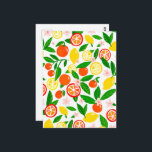 Citrus Firande Loely Lemons & Oranges fet Vykort<br><div class="desc">Hoppas du gillar den här charmerande fruktiga designen. Ändra färgen i bakgrunden eller lägg till en egen text framtill eller bakåt. Kolla min butik för mer matchande artiklar som mugg, handdukar, pappra och andra söta mönster. Tack för att du shoppar med mig! Om du vill ha någon anpassningsbar, så säg...</div>