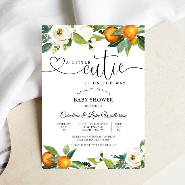 Citrus Floral Baby Shower Invitation Inbjudningar (Skapare uppladdad)