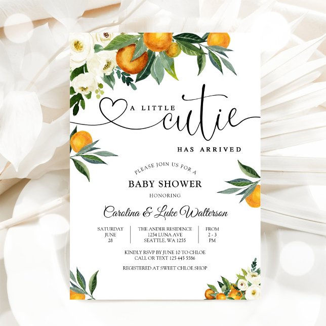 Citrus Floral Baby Shower Invitation Inbjudningar (Skapare uppladdad)