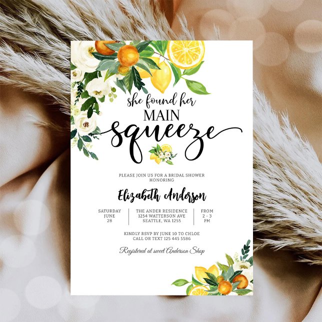Citrus Floral Bridal Shower Invitation Inbjudningar (Skapare uppladdad)