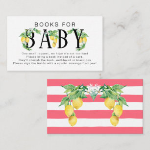 Citrus Foliage Rosa Bokar i Lemon Blommigt för Bab Tilläggskort