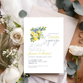 Citrus-Förlovningsfesten för Lemon Blue Blommigt Inbjudningar