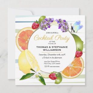 Citrus Fruit Cocktail Party Inbjudningar