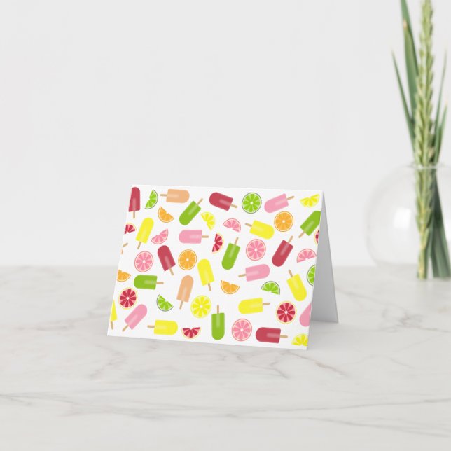 Citrus Fruit Ice Pops Notecards Kort (Framsida)