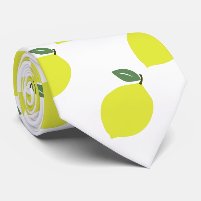 Citrus Fruit Lemon Mönster Neck Tie Slips (Rullad)