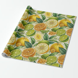 Citrus Fruit Medley Summer Gift Wrap Presentpapper