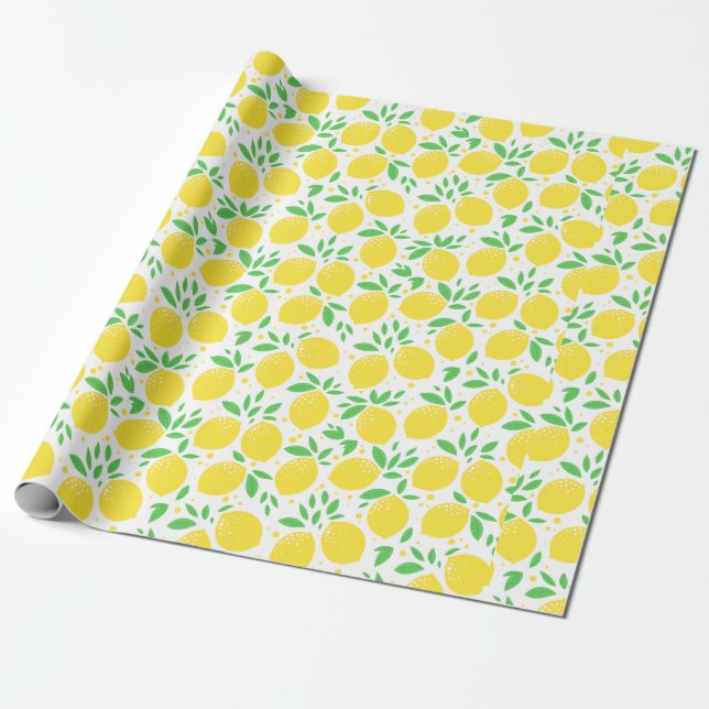 Citrus Fruit Orchard Theme Mönster Gift Presentpapper (Utrullad)