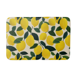 Citrus Fruit Pattern Summer Lemons Mediterranean Badrumsmatta