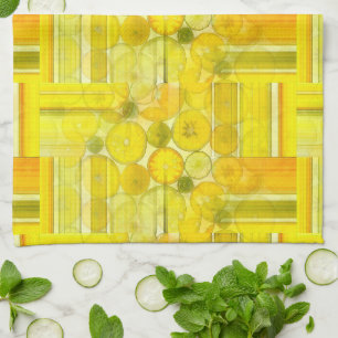 Citrus Fruit Slices Patchwork woven Mönster Kökshandduk