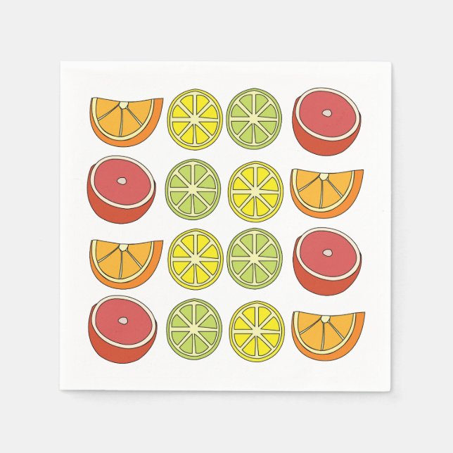 Citrus Fruit Summer Party Pappersservett (Framsidan)