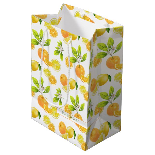 Citrus Fruits Art Oranges and Lemons Patten (Framsidan Vinklad)