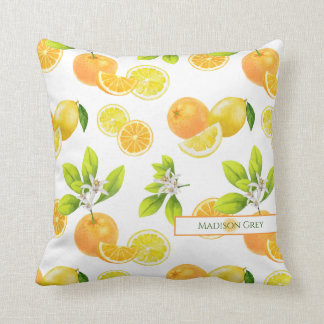 Citrus Fruits Art Oranges and Lemons Patten Kudde