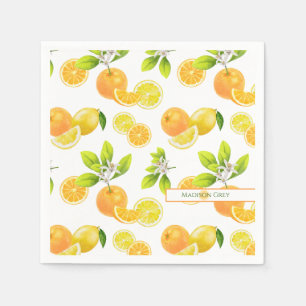 Citrus Fruits Art Oranges and Lemons Patten Pappersservett